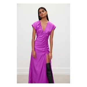 Róhe Dorinde Silk Dress in Electric Purple, Size 34 (2)
